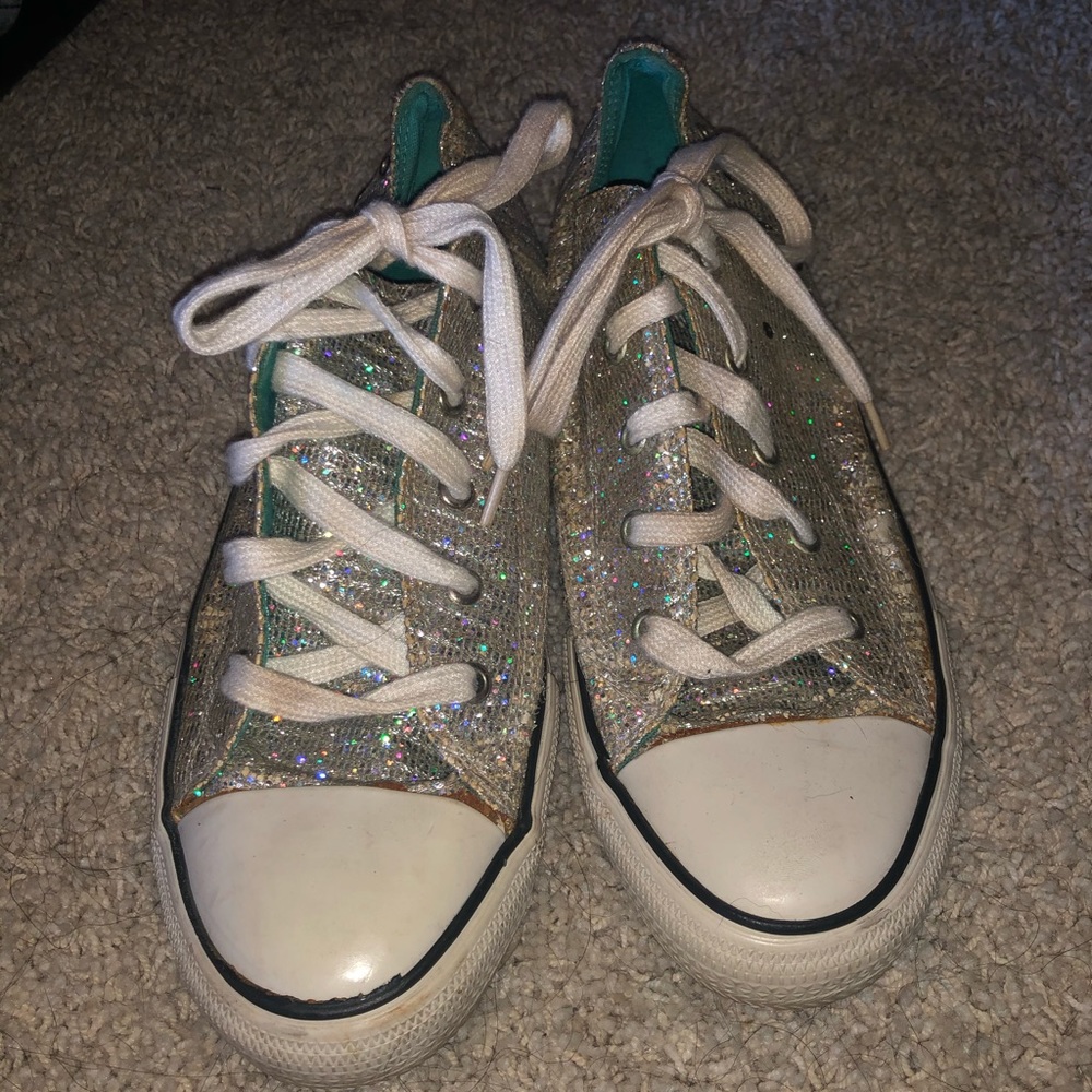 Silver sparkly airwalks